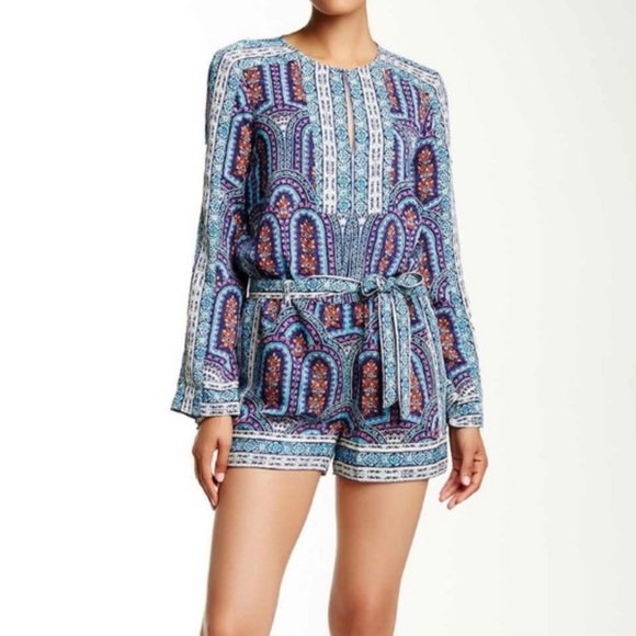 BCBG MaxAzria Melodi Romper Bohemian Long Sleeves Size S - Picture 2 of 6